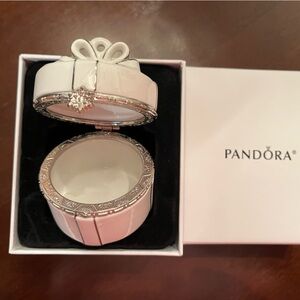 Authentic Pandora Small Ceramic Jewelry Box. Never been used-OBO